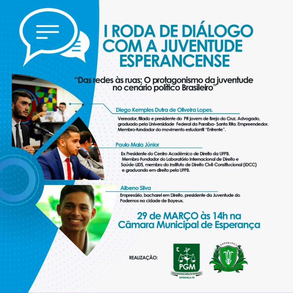 I Roda de Diálogo com a Juventude Esperancense I Roda de Diálogo com a Juventude Esperancense